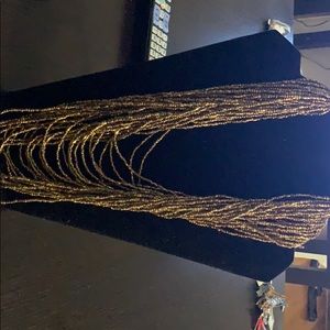 Brown long sea bead necklace